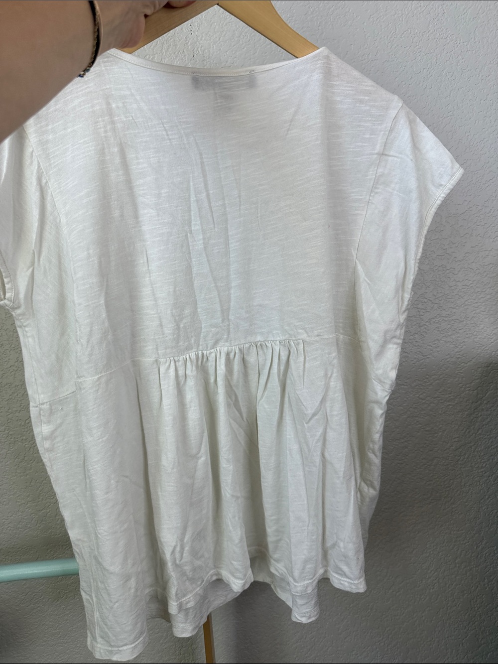 Gloria Vanderbilt Peasant Tunic Top Embroidered Blue White size Womens Large - Picture 8 of 11
